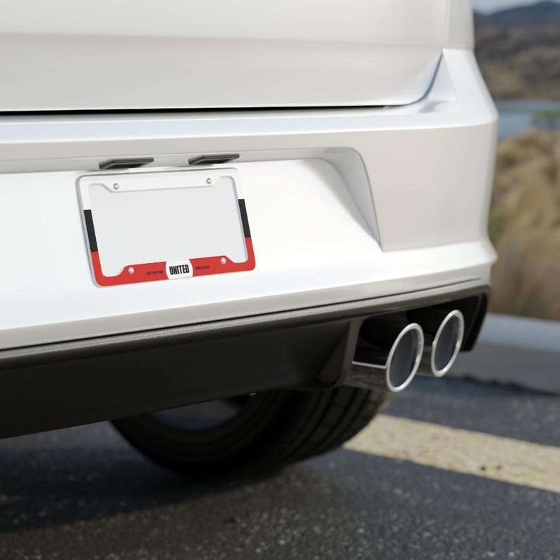 MUFC "United" metal license plate frame inspired by Manchester United image 3