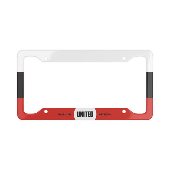 MUFC "United" metal license plate frame inspired by Manchester United