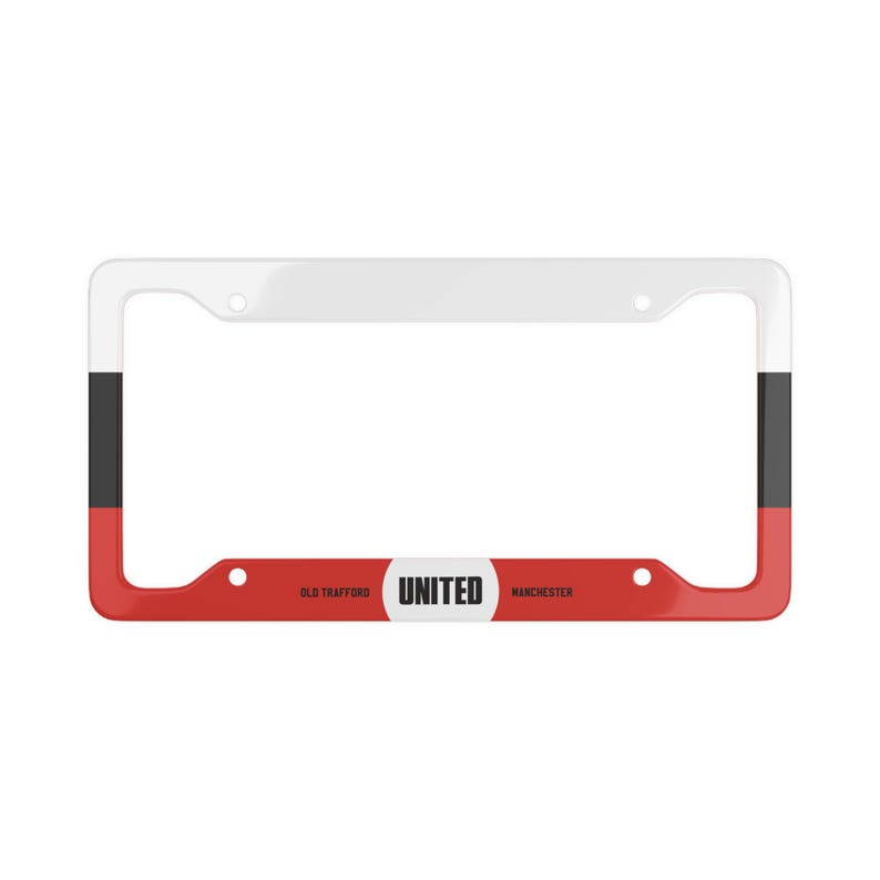 MUFC "United" metal license plate frame inspired by Manchester United image 1