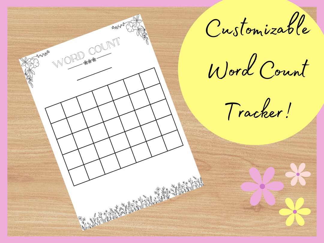 Count Step Progress Tracker Flower Customizable Flower Word Count Tracker - Etsy