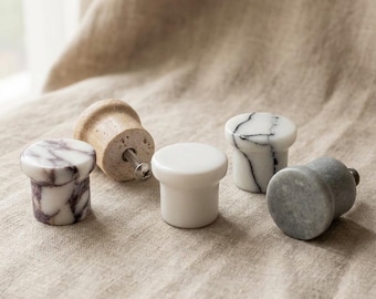 Marble Cabinet Knobs – White, Gray, Calacatta Viola, Lilac, Beige Travertine | Natural Stone Drawer Pulls