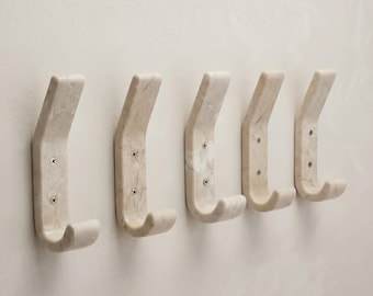 Handcrafted Beige Marble Wall Hook for Keys, Jewelry & Clothes