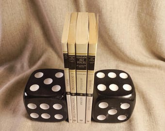 Serre-livres en marbre noir : décoration d'intérieur moderne (3,5 pouces)