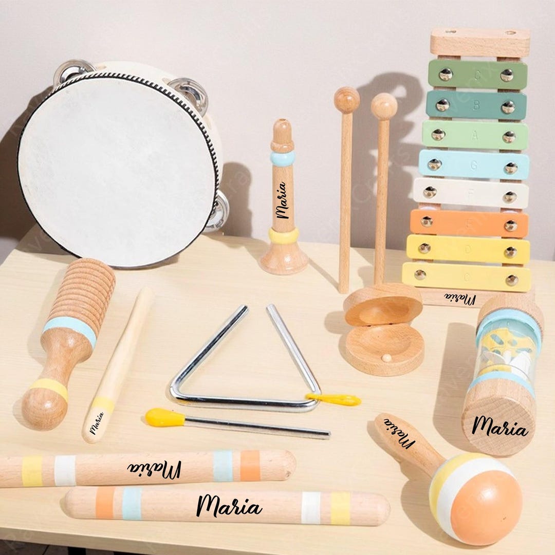 Personified Instruments Personalized Wooden Instrument Set,a Unique Gift With A Custom Name ...