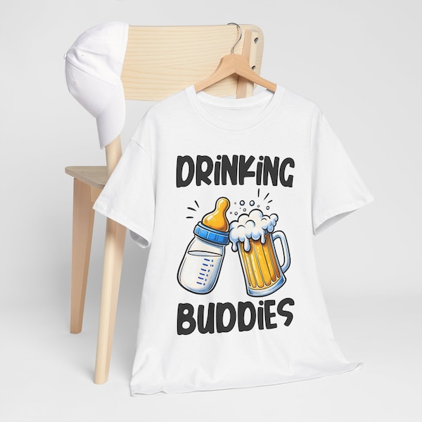 Father's Day T-Shirt: 'Drinking Buddies' Baby Bottle and Beer Graphic Tee