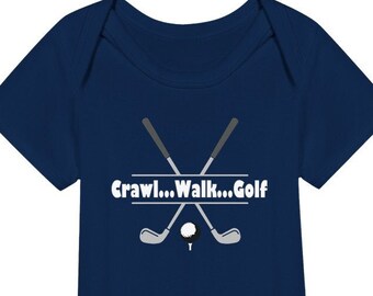 Crawl Walk Golf Bodysuit, Baby Bodysuit, Onesie, Baby Onesie, Baby Shower Gift, Baby Outfit, Baby Calendar.