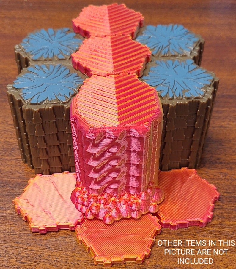 Custom 6 Water Tiles & 1 Waterfall / Lavafall 3d Printed for Heroscape ...