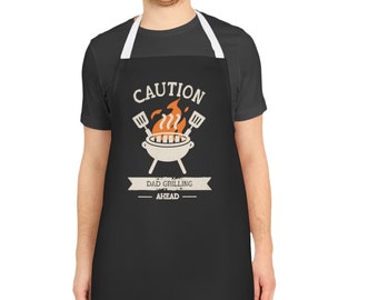 Caution Dad Griilling Ahead Apron