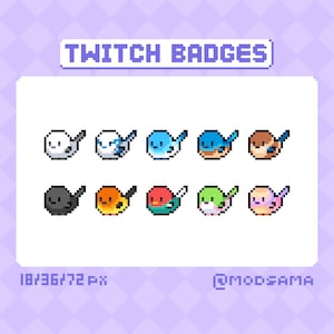 Cute bird cartoon pixel twitch sub/ bit badges