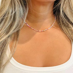 Bright colorful seed bead necklace