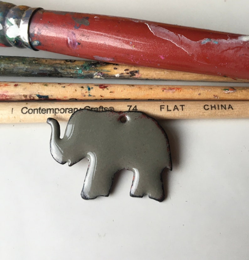 Enamel Pendant Etsy Copper Pendant Elephant Pendant Kiln Fired Enamel Elephant Gray Enamel Etsy Jewelry