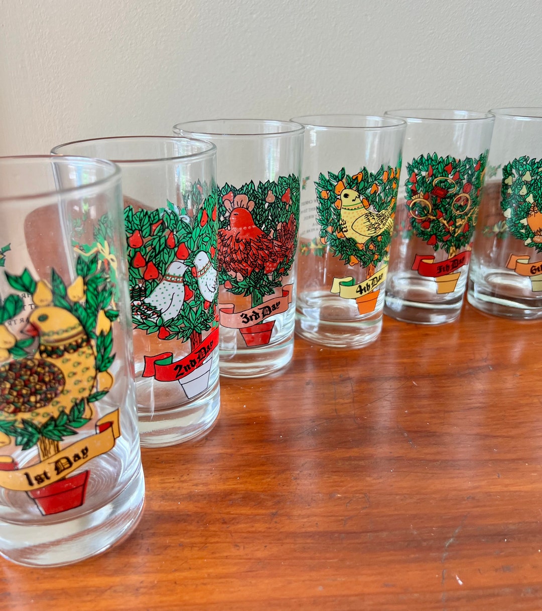 12 Days of Christmas Drinking Glasses Vintage Glasses - Etsy