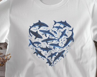 Whale Shark Heart Shirt, Ocean Core Whale Sharks Tee, Marine Biologist Whale Shark Lover, Sea Whale Shark Gift, Vintage Whale Shark Sweater