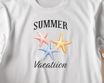 Beach Shirt Summe Gift, Starfish Vacation Tee, Summer Beach Gift for Summer Vacation, Summer Vacation Shirt, Beach Shirt Tropical Gift