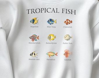 Tropical Fish Shirt, Ocean Core Clownfish Blue Tang Tee, Beachcore Pufferfish Gift, Cute Puffer Fish, Tropical Core Fishing Shirt