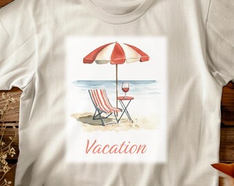 Beach Shirt Summer Gift, Wine Beach Gift, Summer Vacation Shirt Gifts for Summer Vacation, Beach Wine Glasses, Beach Vacation Shirt