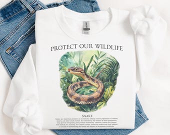 Snake Sweater, Reptile Gift for Snake Lover, Retro Wildlife Animal Sweater for Wildlife Biologist Gift, Vintage Wildlife, Snake Charmer