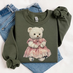 Teddy Bear Sweater, Vintage Bear Sweater, Bear Themed Sweater Gift for Teddy Bear Lover, Teddy Bear Core, Cute Bear Shirt Gift for Her
