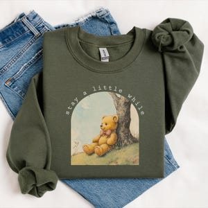 Teddy Bear Sweater, Vintage Bear Sweater, Fairycore Sweatershirt Gift for Teddy Bear Lover, Teddy Bear Core, Cute Bear Shirt Gift for Her