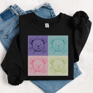 Teddy Bear Sweater, Vintage Bear Sweater, Bear Themed Sweater Gift for Teddy Bear Lover, Teddy Bear Core, Cute Bear Shirt Gift for Her