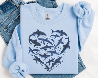 Whale Shark Heart Shirt, Ocean Core Whale Sharks Tee, Marine Biologist Whale Shark Lover, Sea Whale Shark Gift, Vintage Whale Shark Sweater