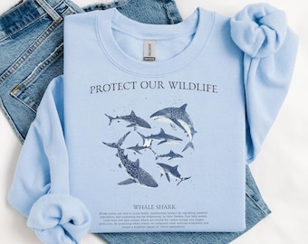 Whale Shark Shirt, Vintage Whale Shark Sweater, Ocean Core Whale Shark Tee, Marine Biologist Whale Shark Lover Gift, Sea Whale Shark