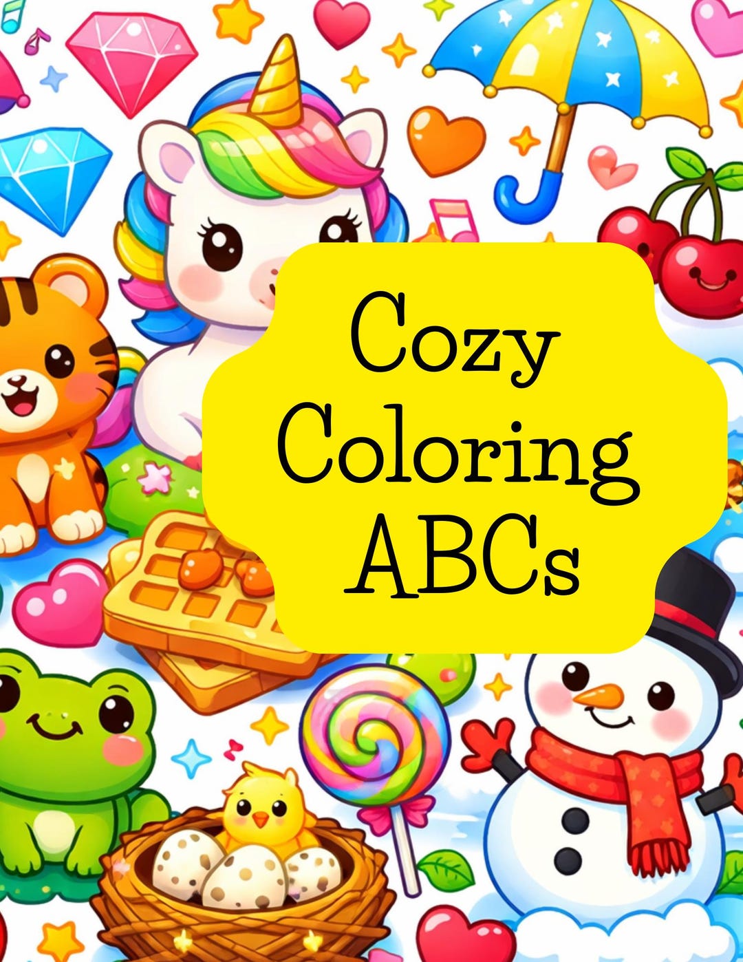 Cozy Coloring Abcs - Adorable Kawaii Alphabet Pages for Fun - Etsy
