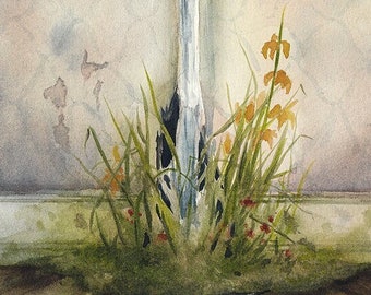 Lionshead Falls -  5x7 giclee bamboo print - surreal fantasy watercolor art