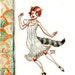 ACEO flapper raccoon girl print - Roxane Out on the Town - limited