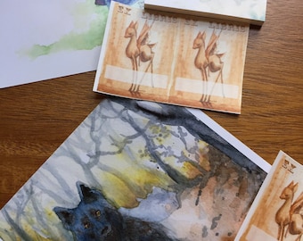 Fantasy Art & Stationery Surprise Pack - watercolor illustration prints and stickers
