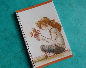 Weekends with Archibald Spiral Notebook - Reading with Dragon Blank Sketchbook