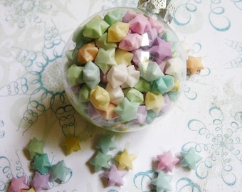 Christmas Ornament - Origami Star Globe - Iced Sugarplum, pink blue purple yellow pastel
