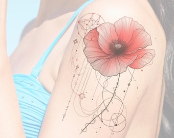 Floral Tattoo Design: Printable Flower Template (Instant Download)