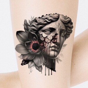 Greek Statue Tattoo Design: Mythology Printable Template (Instant Download)