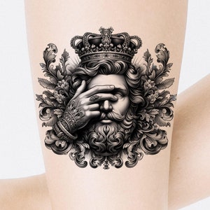 King Tattoo Design: Greek Crown, Printable Template (Instant Download)