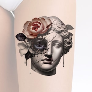 Greek Statue Tattoo Design: Mythology Printable Template (Instant Download)