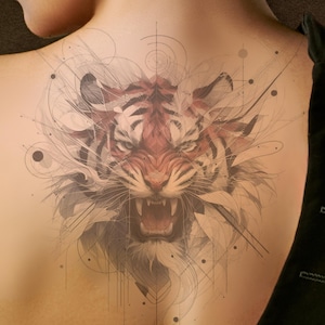 Tiger Tattoo Design: Printable Template (Instant Download)
