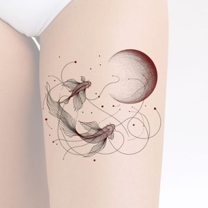 Koi Fish Tattoo Design - Fish Tattoo Design - Custom Tattoo Design - Instant Download - Printable Template - Feel Special-DownloadPrintDoit