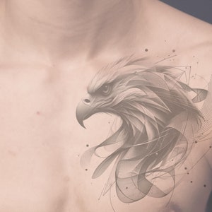 Geometric Eagle Tattoo Design: Printable Template (Instant Download)