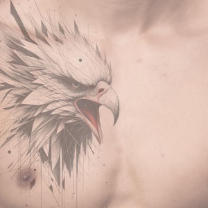 Eagle Tattoo Design: Printable Chest Template (Instant Download)