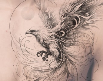 Eagle Tattoo Design: Printable Stencil (PNG, JPG)