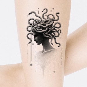 Medusa Tattoo Design: Greek Mythology Printable Template (Instant Download)