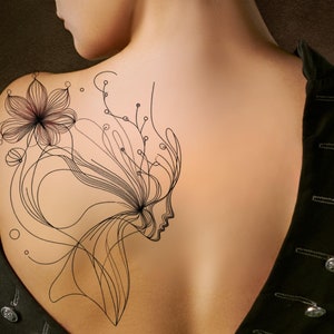 花の顔のタトゥーデザイン：印刷可能なテンプレート（すぐにダウンロード）