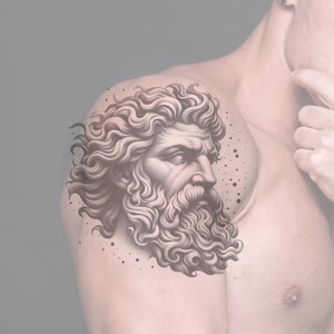 Zeus Tattoo Design: Greek God Printable Template (Instant Download)