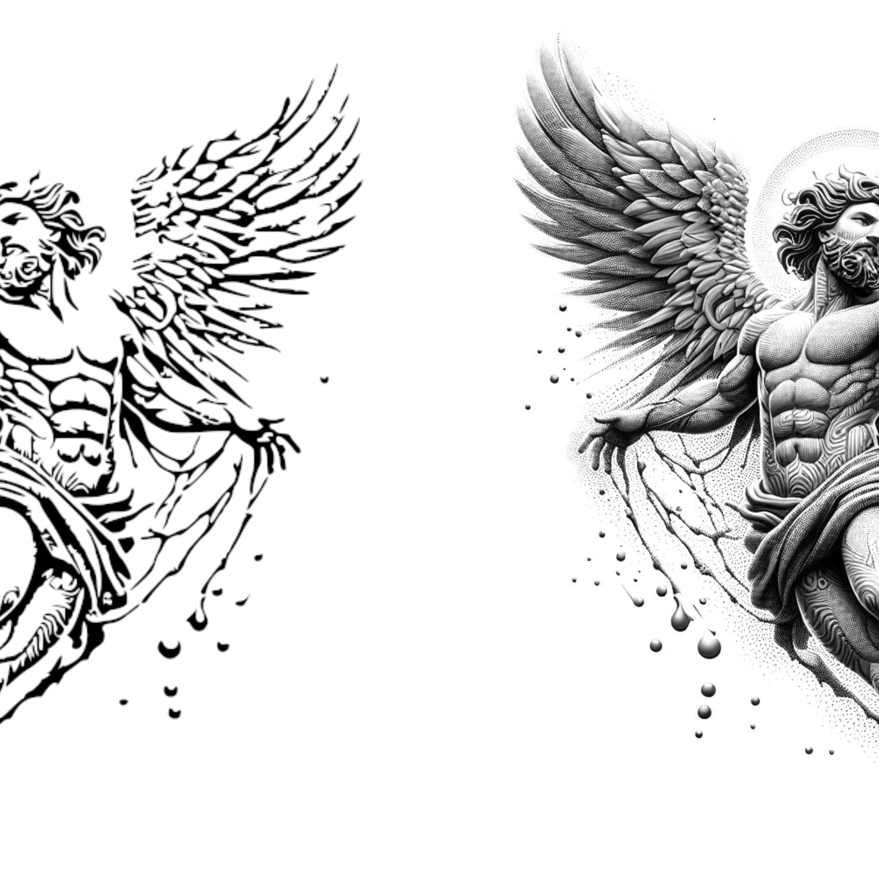 Greek Angel Pattern Angel Tattoo Design Greek Tattoo Design - Etsy