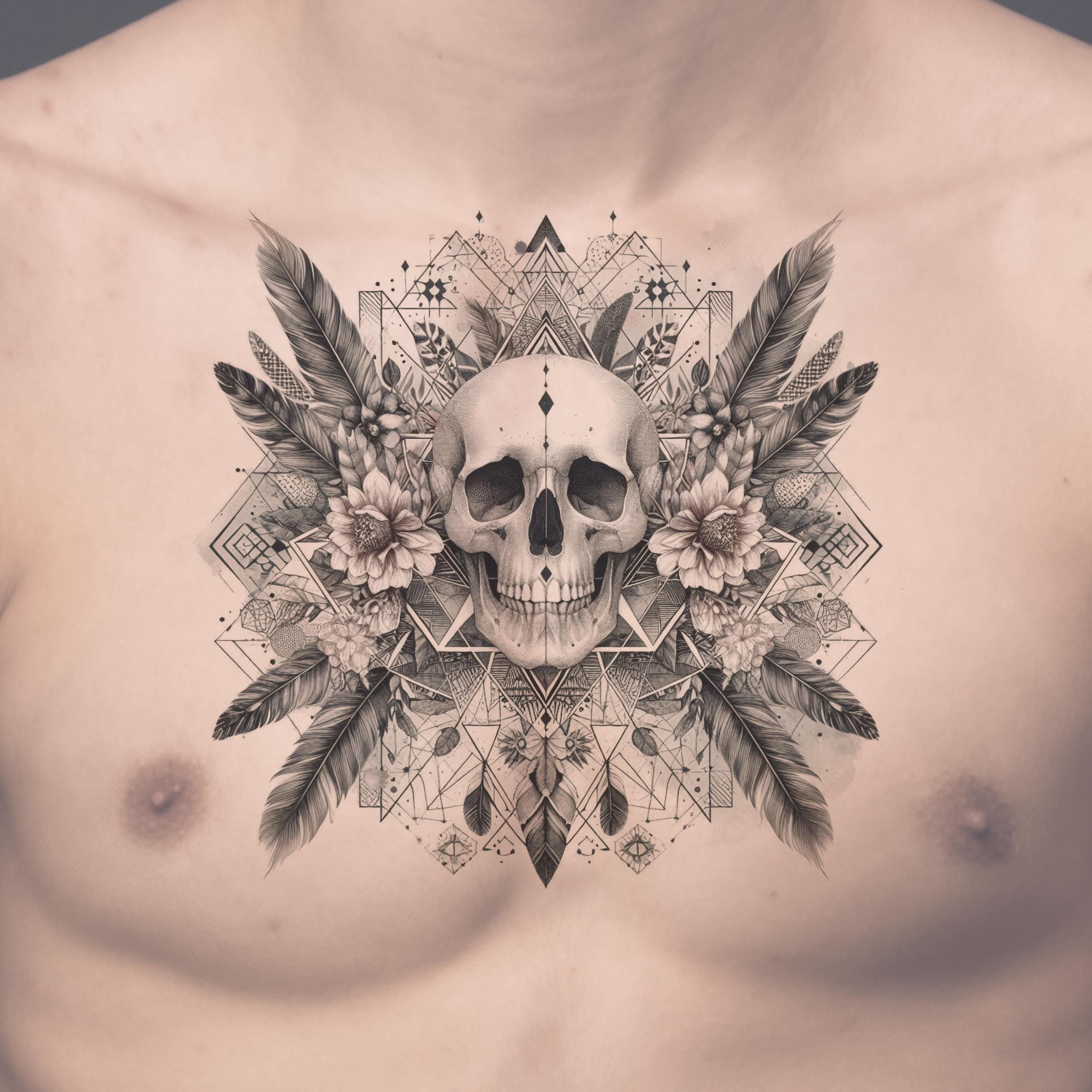 Tatuaggi A Maniche Corte Con Teschio - Foto 5