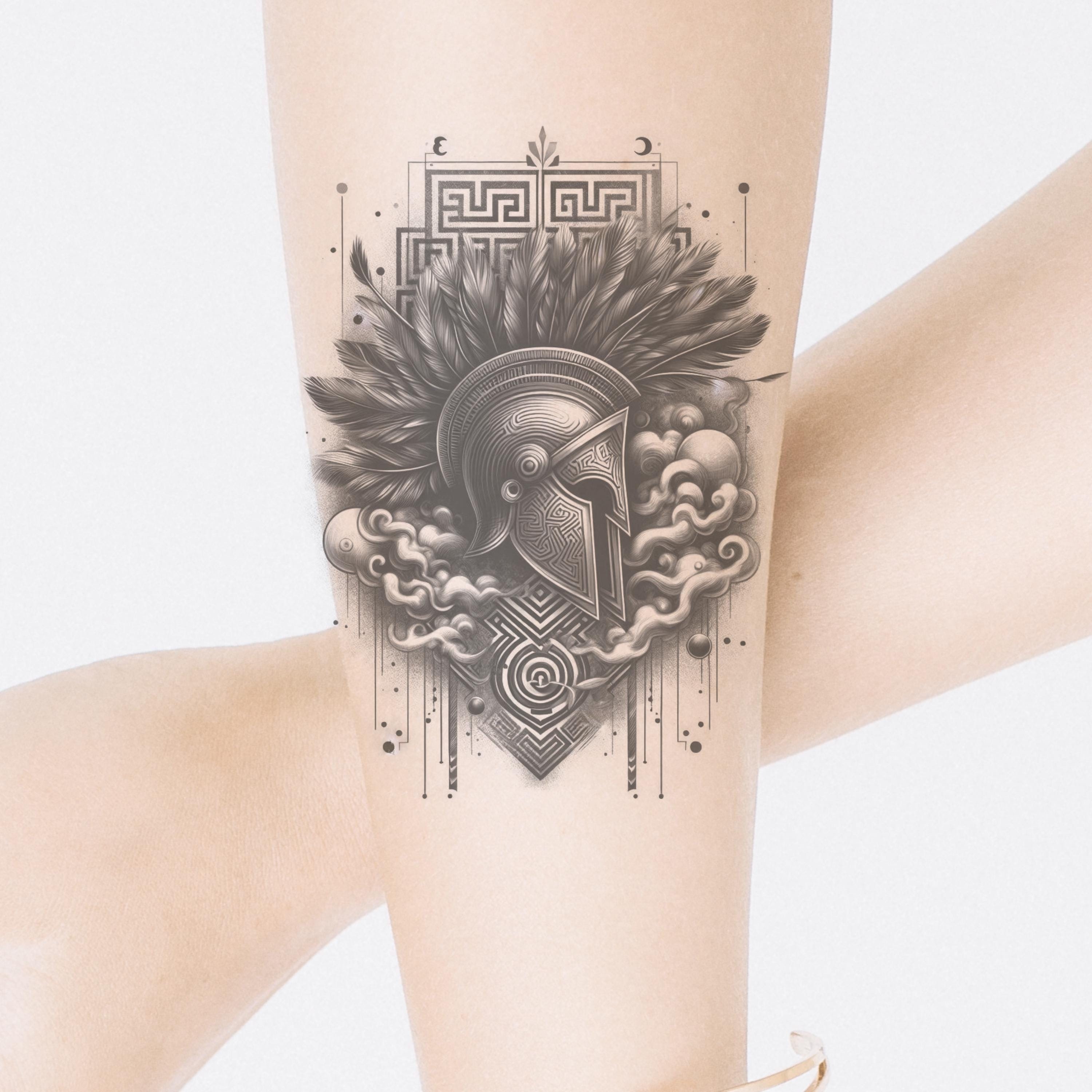 Gladiator Helmet Tattoo Design: Warrior Roma Art (instant Download) - Etsy, image size:3000x3000