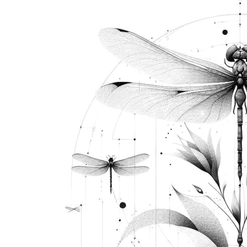 Dragonfly & Butterfly Tattoo Design: Printable Tattoo (digital Download ...
