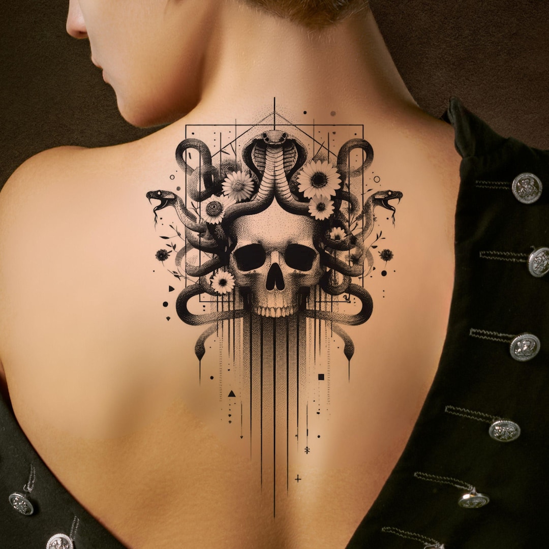 タトゥーマシン　スカルフレーム　TATTOO スカル・スネーク・フラワー・タトゥーのデザイン：印刷可能な