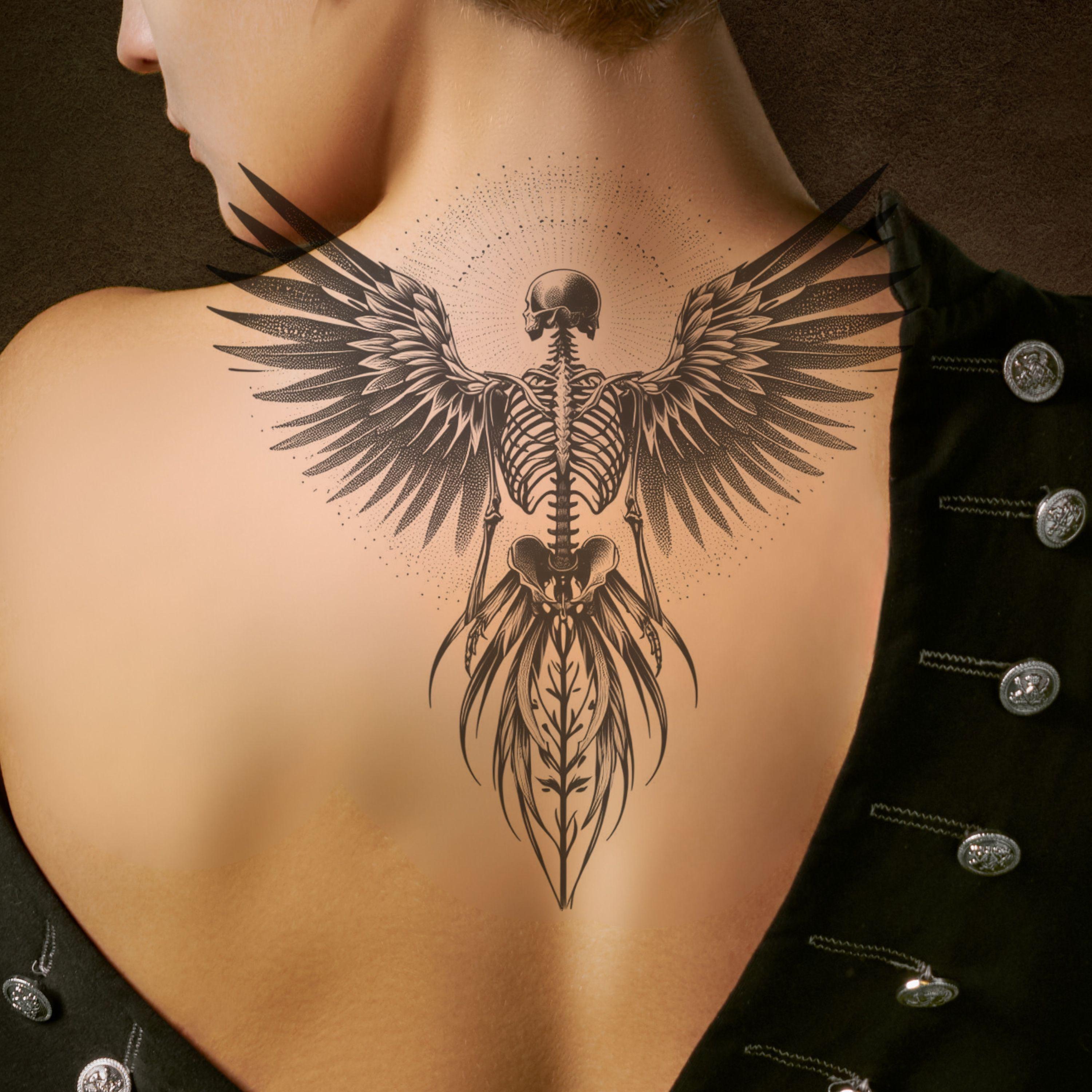 Arend skelet tattoo-ontwerp: afdrukbare sjabloon vogeltattoo (direct  downloaden) - Etsy België, image size:3000x3000